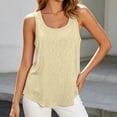 thumbnail image 3 of Women Casual Slub Knit Vest Sleeveless Summer Basic Camisole Soft Comfortable Layering Tank Top, M, Yellow, 3 of 4