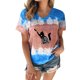 thumbnail image 1 of Mujeres Casual Cuello Redondo Manga Corta Estampado Jersey Blusa Camiseta Tops Sueltos OAVQHLG3B Store  lin121212, 1 of 4