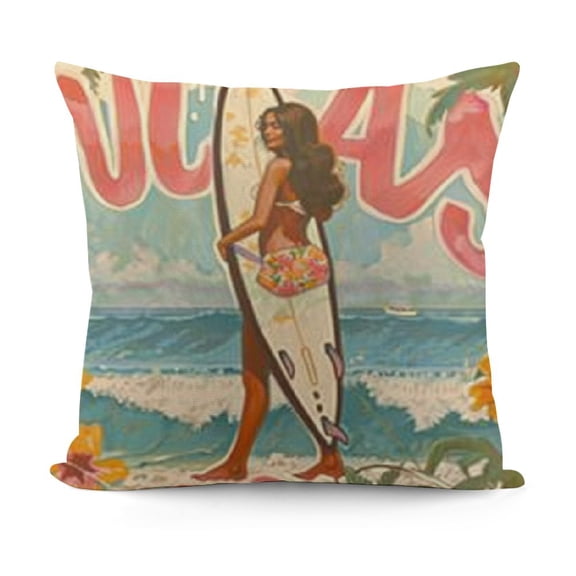 YINGXI Beach Throw Pillows, Beach Pillows, Pillows Covers,surf Room Decor,Beach Room Decor for Teen Girls,Beach Pillow Cover,Beach Decor,Coastal Decor 12x12in