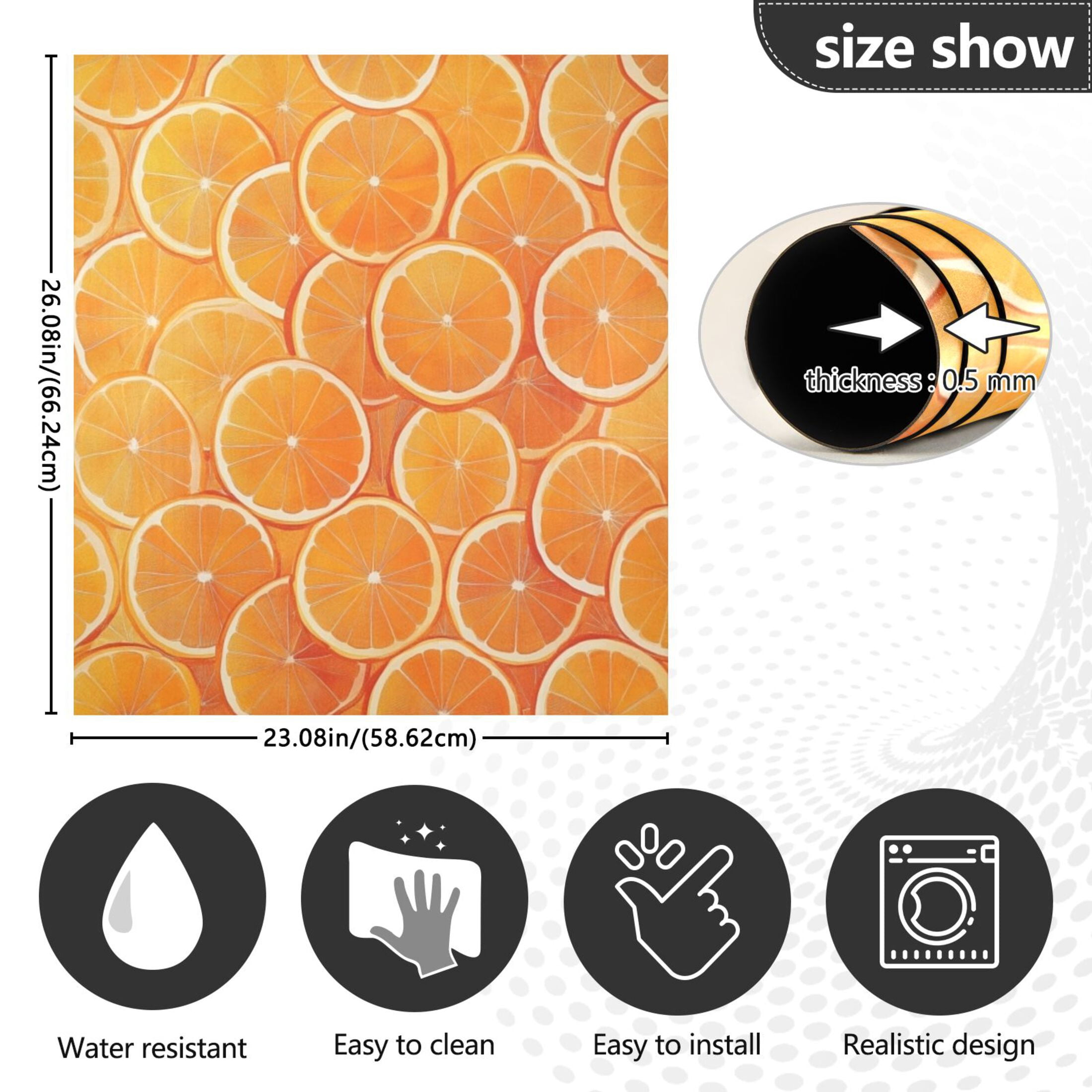 Dishwasher Magnetic Sticker 23x26 Inch Refrigerator Magnetic Sticker Washing Machine Magnetic Sticker Kitchen Panel Magnetic Sticker Home Decor Orange Sliced Orange