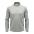 thumbnail image 4 of JIAYUE Men's T Shirt Long Sleeve Half Zip Collar Solid Color Casual Athletic Tops Loose Fit Breathable Everyday Comfortable Wear For Training And Outdoor Playing, 4 of 4
