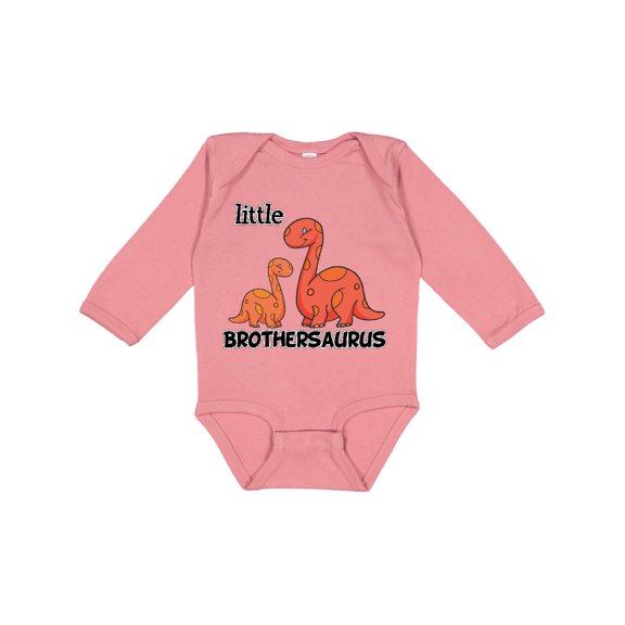 Inktastic Little Brothersaurus Boys Long Sleeve Baby Bodysuit