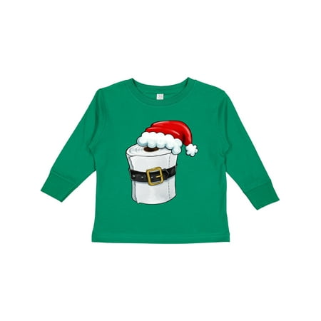 

Inktastic Toilet Paper with Santa Hat and Belt Gift Toddler Boy or Toddler Girl Long Sleeve T-Shirt