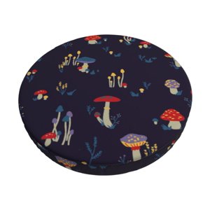 Easygdp Mushrooms3 Print Easy To Install Bar Stool Covers&Stool Covers Round&Elastic Stool Cover, Barstool Covers,Washable&Bottom With Elastic Edge-13 inch