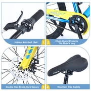 24 Inch Mountain Bike for Kids 9-12 Years, Steel Frame Kids Bike with Dual Disc Brakes, 24 Youth Bicycle with Suspension Fork