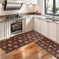 thumbnail image 3 of Kitchen Rugs Sets Of 2,Brown Christmas Snowflake Pattern Anti Fatigue Kitchen Mat Rugs Non Slip Washable,Decorative Kitchen Floor Mats for Kitchen,Sink,Laundry,17"X47", 3 of 5