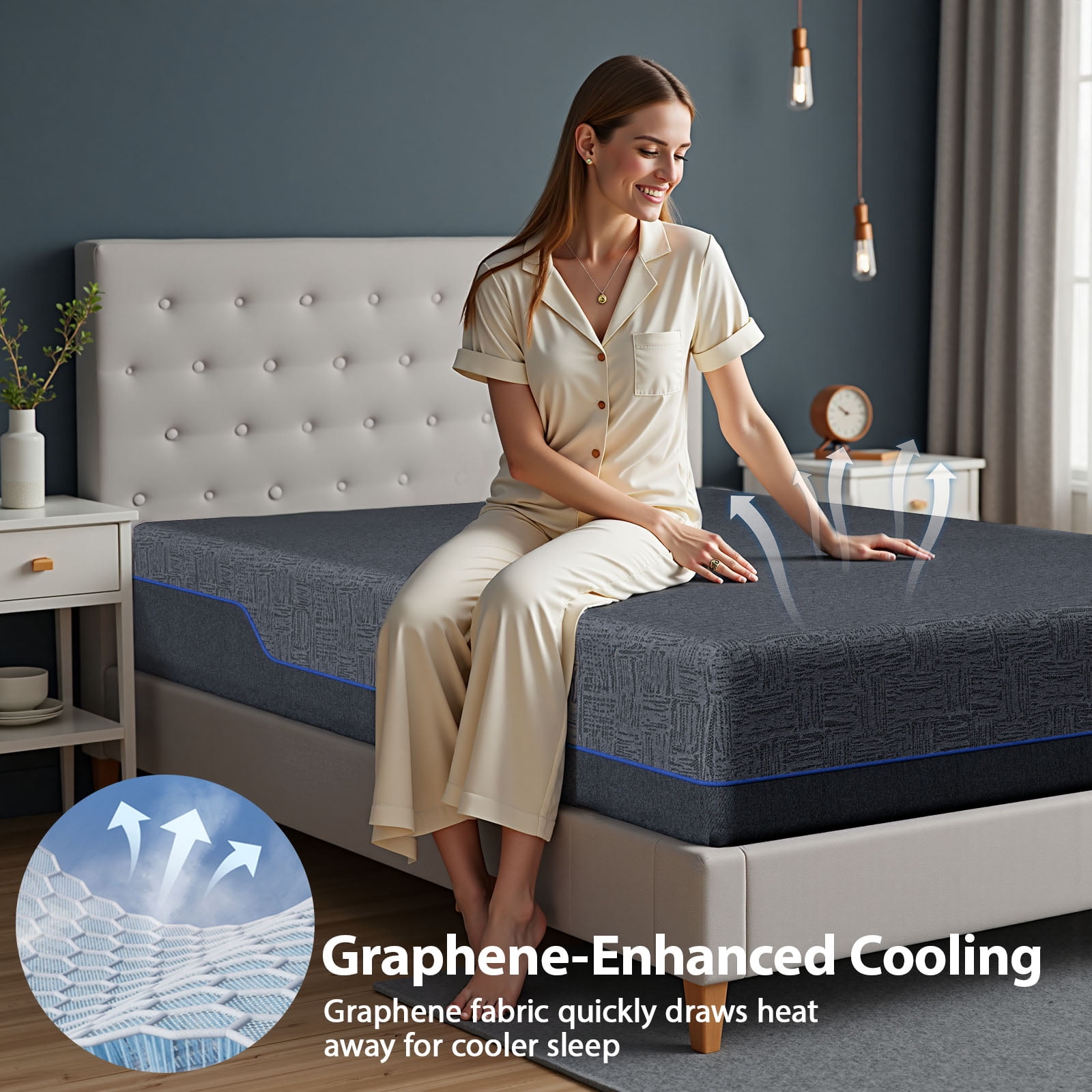 CHITOOMA Queen Electric Adjustable Bed Frame with 14 Inch Gel Memory Foam Mattress, Massage with 4 Modes & 3 Intensities,Wireless Remote,Zero Gravity,4 USB Ports & Under-Bed Nightlight,Easy Assembly