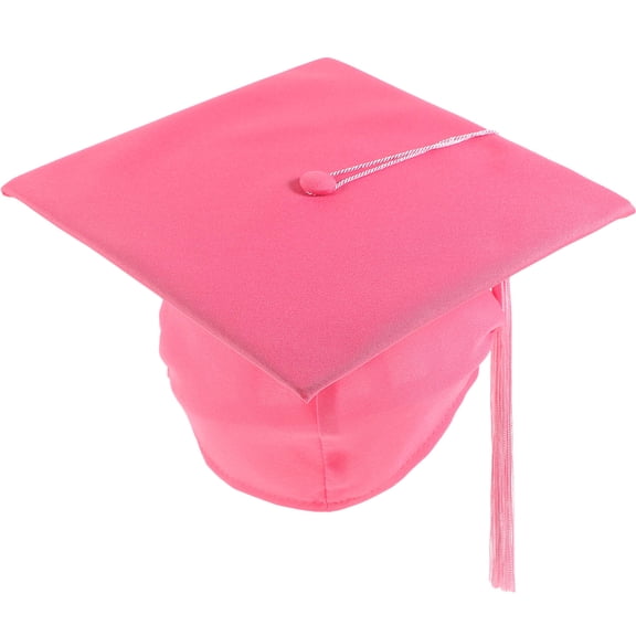 PENIKOKO  Pink Bachelor Cap Polyester Grad Hats for Ceremonies and Parties 1Pack