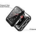 thumbnail image 3 of Hard Case for Apple Watch Series 3 / Series 2 Screen Protector 38mm, Hard PC Case Slim Tempered Glass Screen Protector Overall Protective Cover for iwatch Series 3/2,Black,38mm,2pcs, 3 of 8