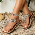 thumbnail image 2 of Rhinestones Dress Flip Flop Orthopedic Sandals for Women Sparkly Bohemian Beach Summer Wedge Sandals Bride, 2 of 5