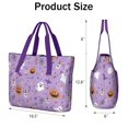thumbnail image 3 of Tote Bag for Women - Purple Halloween Pattern Shoulder Bag - Large Utility Work Duffle Bag with Zipper Handbag for Travel, Work, Sprots, 3 of 5