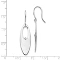 thumbnail image 3 of 925 Sterling Silver Diamond Shepherd Hook Drop Dangle Earrings, 3 of 7