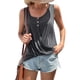 thumbnail image 1 of Blusa sin mangas con botones torcidos Cuello redondo Camisa sin mangas con dobladillo torcido para verano Gris oscuro XL, 1 of 7