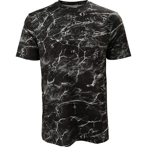 Paramount Outdoors EAG Elite Men's Short Sleeve Mossy Oak Elements Quick Dry Performance Black Blacktip Fishing Tee Shirt