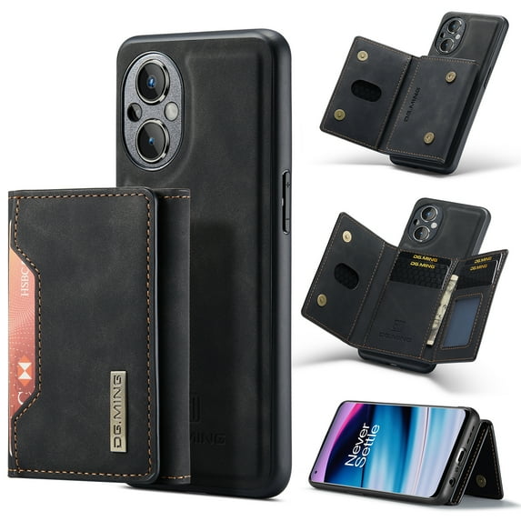 for OnePlus N20 5G Case ,Magnetic Buckle Leather Detachable Wallet Cover, Card Pocket Back Flip Kickstand Shockproof Business Slim Phone Case For OnePlus N20 5G,
Black
