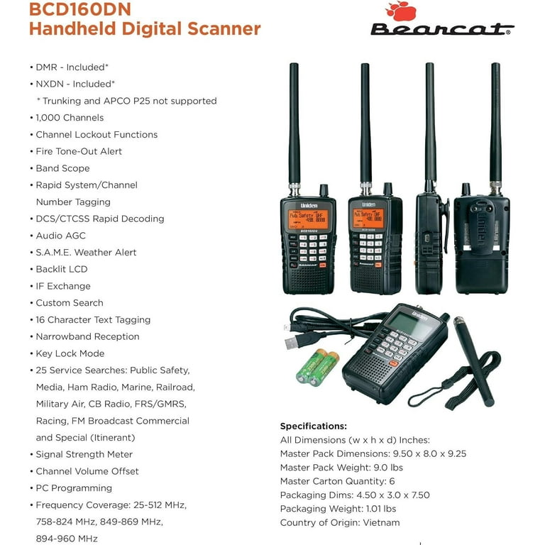 Uniden Handheld Digital Scanner - Band Scope Rapid System 
