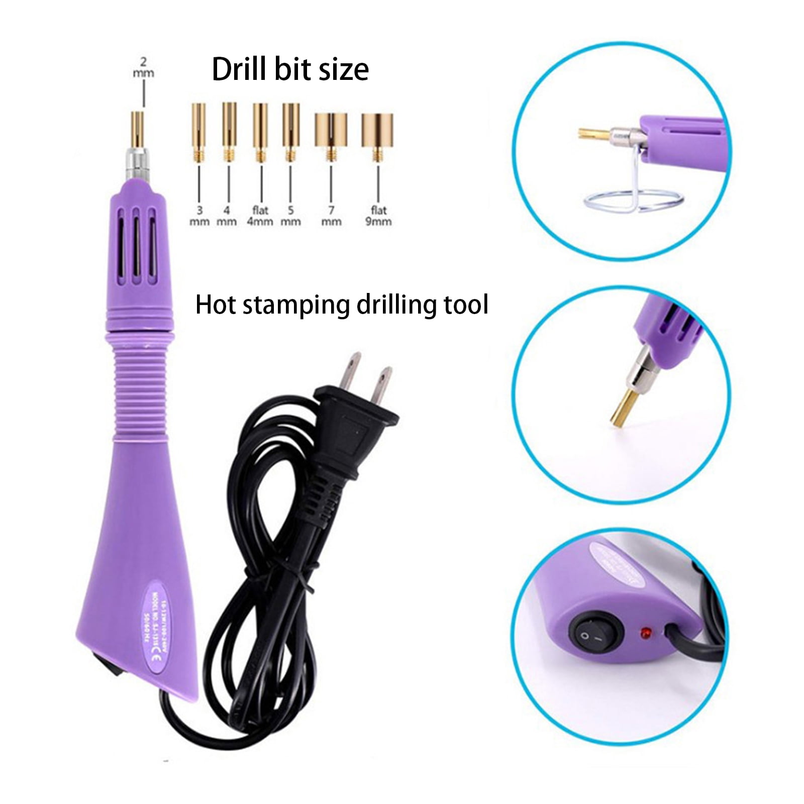 Hotfix Rhinestone Applicator Tool Kit, 7-in-1 DIY Bedazzler Wand with Tips, Portable Crystal Setter Pen for Clothing, Fabric Crafts, Shoes and Art Projects C