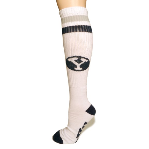 BYU Cougars White Tube Sock - Donegal Bay - Unisex - One Size - Knee-High