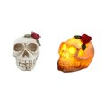 thumbnail image 4 of Estatua De Calavera Con Resina Ligera Calavera De Simulación Esqueleto Vívido Calavera Diversión Calavera De Halloween Flor Decoración De Halloween Para Halloween Eigraketly HA016540-00, 4 of 7
