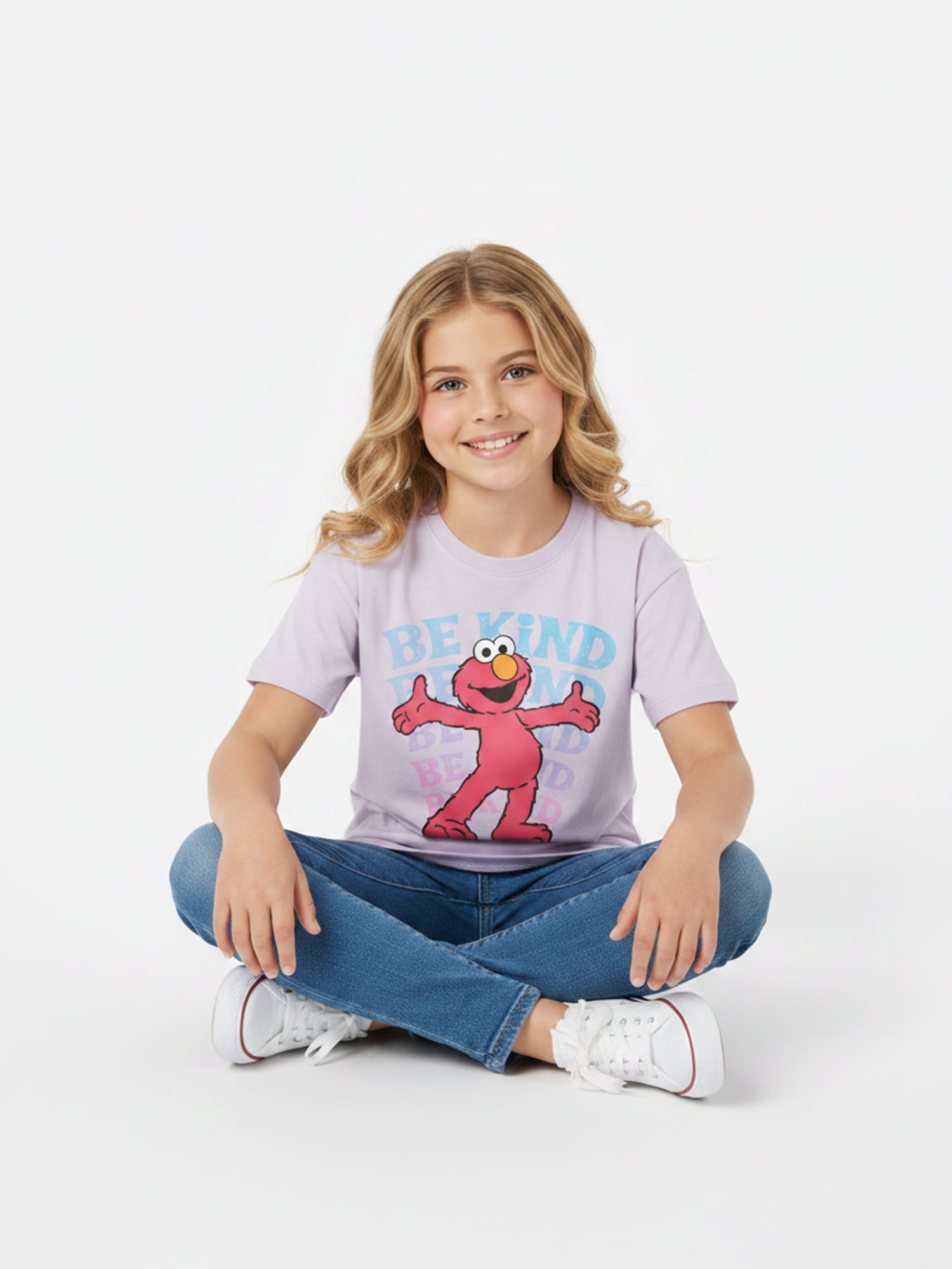 Sesame Street Girls' Elmo Graphic Tee with Short Sleeves, Sizes 4-16