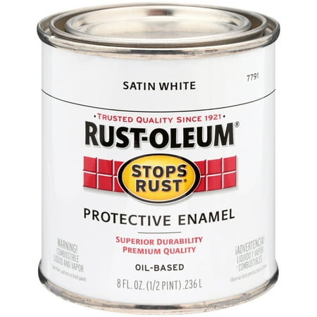 Rust-Oleum® Stops Rust® Satin White Oil-Based Protective Enamel 8 fl. oz. (Rust Best Solo Base)
