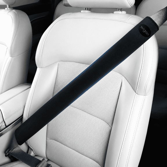 Suede Car Seat Belt Cover, Soft Shoulder Pad Protector, Reduces Neck Friction & Enhances Comfort, Seatbelt Cushion for Auto Interior, 2 Pack, 13.9 Inch, Black