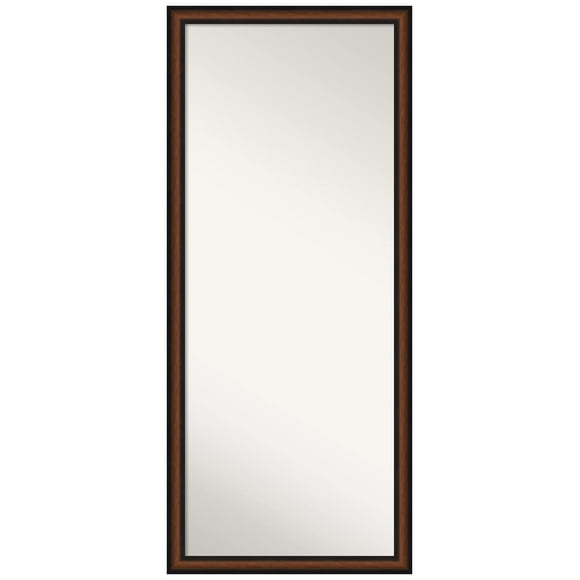 Amanti Art Wall Mirror Full Length Mirror (63.5 x 27.5 in.) Full Body Mirror, Yale Walnut Floor Mirror Full Length Mirror for Bedroom or Living Room Decor, Brown Mirror, Traditional Mirror
