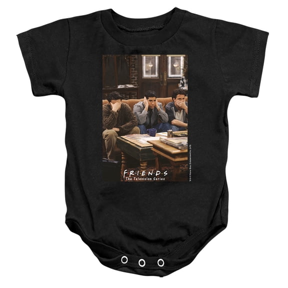 Friends Hear Speak See No Evil Unisex Infant Snap Suit for Baby (12 Months) Black