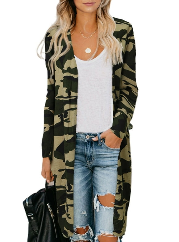 Womens Camo Cardigan