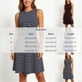 thumbnail image 7 of Hduncf Women's Casual Dresses Trendy Waistline Round Neck Sleeveless Striped High Waisted A Line Bodycon Dresses Red L, 7 of 7