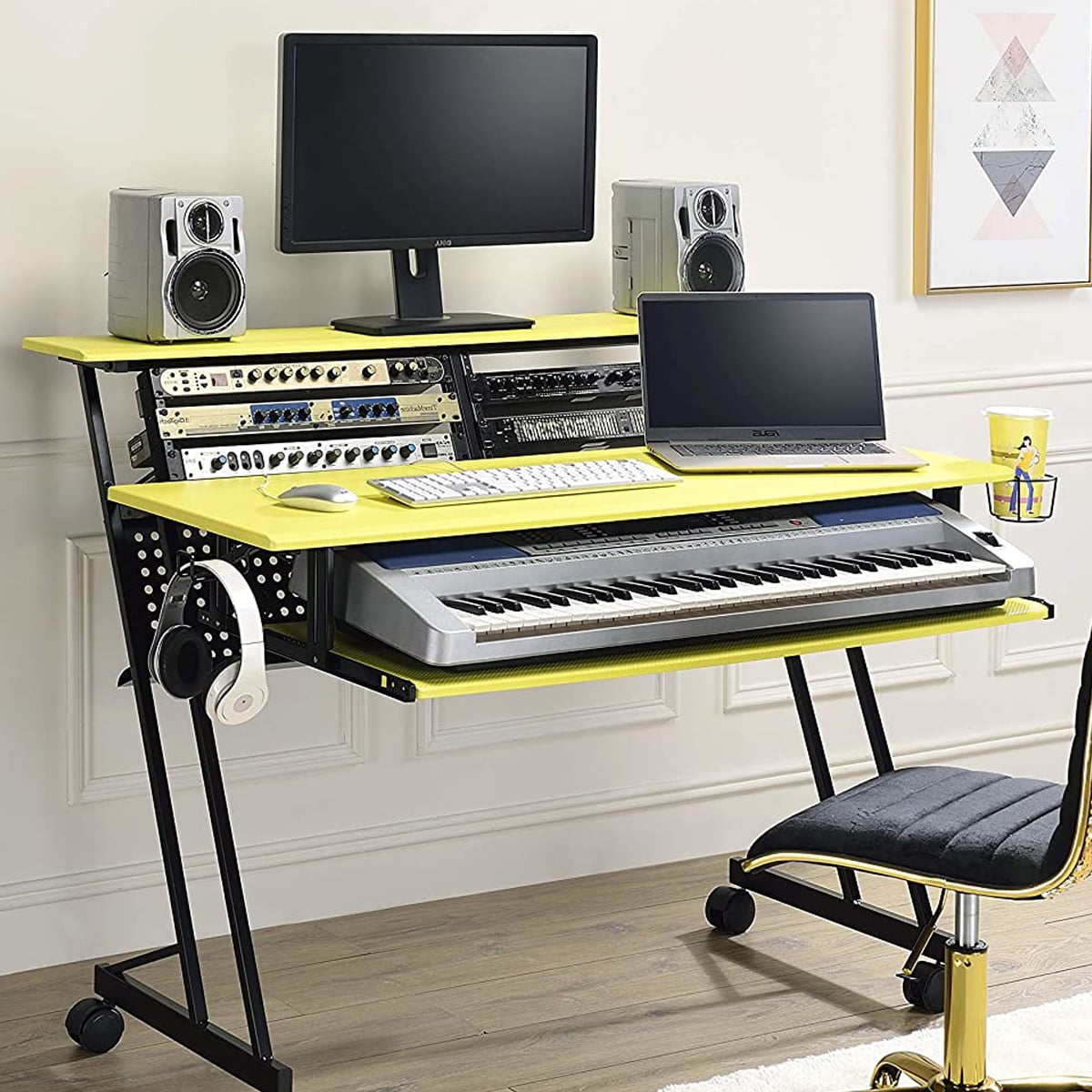 Music Studio Producer Recording Piano Desk Unique & Smart Design  Workstation Table 