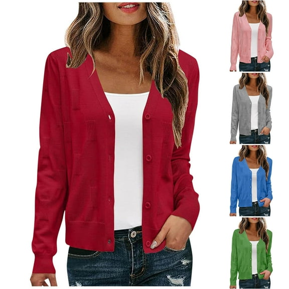 THDHVS Womens Winter Jacket,Winter Coats for Women,Women's V-Neck Jacket with Button Front and Long Sleeve for Casual Style Lightweight Coat Versatile Wear Without Hood