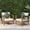 Beige, variant on Christopher Knight Home 3-Piece Wood Outdoor Bistro Set with Cushions, Boho Patio Lounge Seating, Grey
