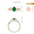 thumbnail image 5 of ANGARA Lab Grown Nature-Inspired Oval Emerald Floral Engagement Ring for Women in 14K Rose Gold (Size-7x5mm) | May Birthstone, Birthday, Anniversary, Jewelry Gift for Women | Lab-Grown Emerald Ring, 5 of 9