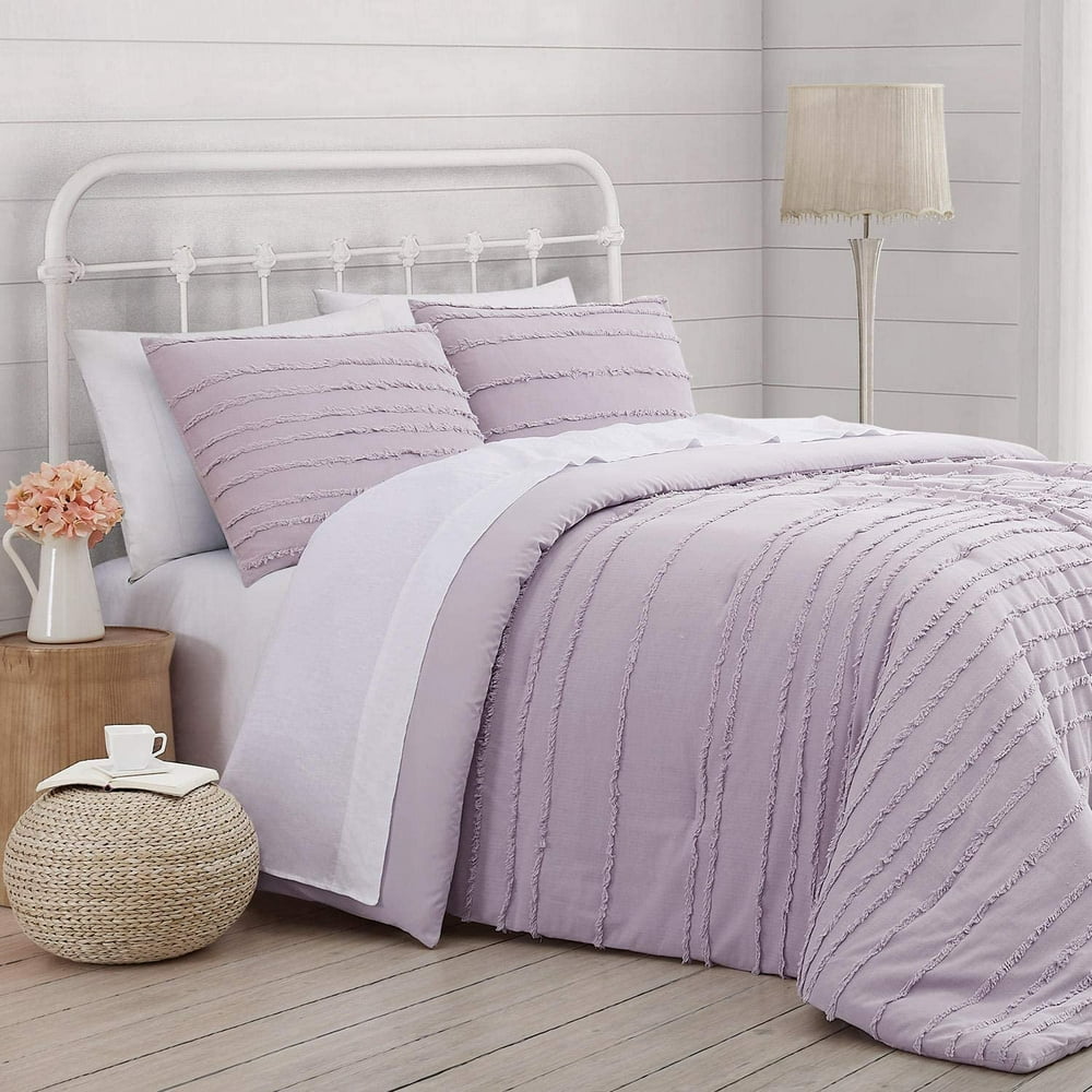 Prairie by Rachel Ashwell King Comforter Set 3Pc Lavender Comforter + 2