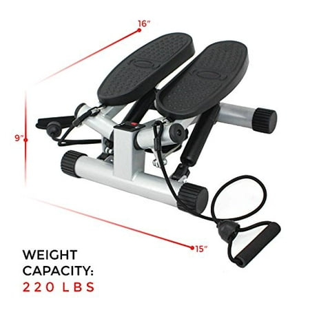 Adjustable Resistance Twisting Stair Stepper w/ Band Tones Buttocks &