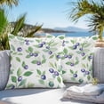thumbnail image 5 of Waterproof Throw Pillow Covers Set of 2, 26x26 Inch Blue Berry Decorative Pillowcases Outdoor Pillow Slip Cushion Covers Set for Couch Tent Summer Fruit Botanical Country Green Leaf, 5 of 7