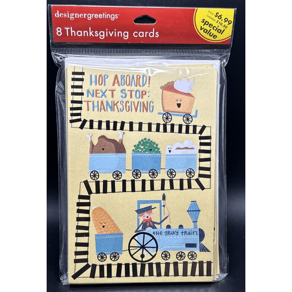 Happy Thanksgiving For Kids Greeting Cards Pack of 8