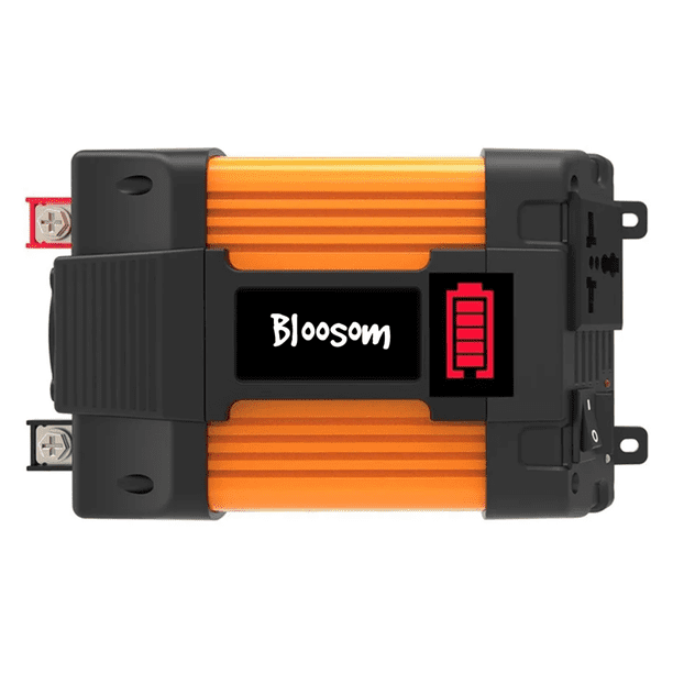 Inversor De Corriente Bloosom 12v A 110v Con Encendedor Para Coche Negro con Amarillo
