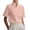Pink, variant on Women's Stand Collar V-Neck Short Sleeve Loose Fit Casual Blouses for Women Work Office & Smart Casual Wear