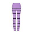 thumbnail image 4 of Leggings for Women Striped Printed High Waist Hip Lifting Yoga Full Length Pants Workout Running Leggings (L, Purple), 4 of 4