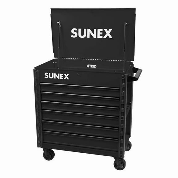 Sunex Tools SUU-8057XTBK Premium Full Drawer Service Cart, Black