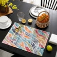 thumbnail image 3 of Abstract Beach Placemats Set of 12, Summer Colorful Coastal Ocean Sea Wave Placemats for Dining Table, Place Mats for Kitchen Tabletop, Waterproof Wipeable Dining Table Mats Set, 3 of 9