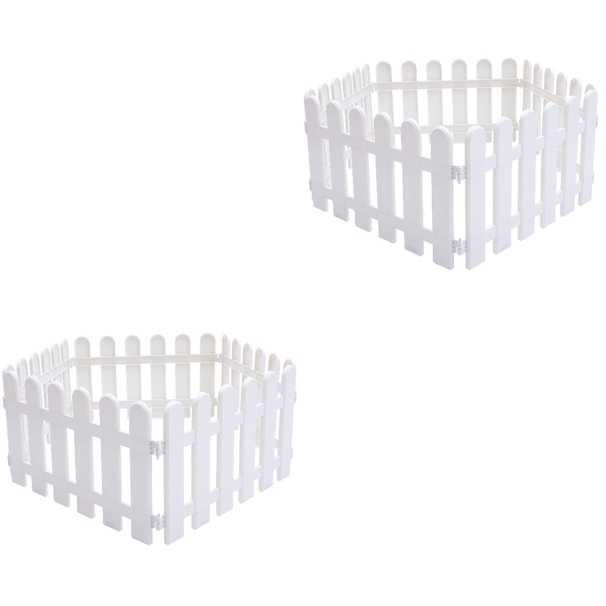 Chidian 10 Pcs Garden Picket Fence Plastic White Edgings Decorative Landscape Path Panels