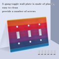thumbnail image 3 of Yayeee Toggle Light Switch Wall Plate 2-Gang 4.56"x4.48" Decorative Outlet Cover, Rainbow Stripes Pattern, 3 of 7