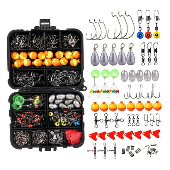 Almencla 264 Pieces ing Tackle Jig Hooks Sinkers Swivels Snaps ing Line Beads Type 2