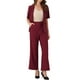thumbnail image 1 of Conjunto de traje de oficina para mujeres INSPIRE CHIC, blazer de manga corta de un botón y pantalones de traje M en burdeos, 1 of 6