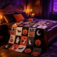 thumbnail image 5 of QISIWOLE Halloween Grid Pumpkin Cat Bat Ghost Crescent Moon Blanket, 51x40in Blanket for Couch Sofa Bed Camping, Ideal Gift for Kids Adults, 5 of 6