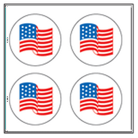 Pack Laser Stickers Flag Design - Incentive Stickers - Flag (Pack of 1728)