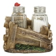 thumbnail image 5 of Ebros Proud Fowl Rooster Standing By Rustic Wooden Fence And Sunflower Glass Salt And Pepper Shakers Holder Display Stand Resin Figurine 4.75" Wide, 5 of 5